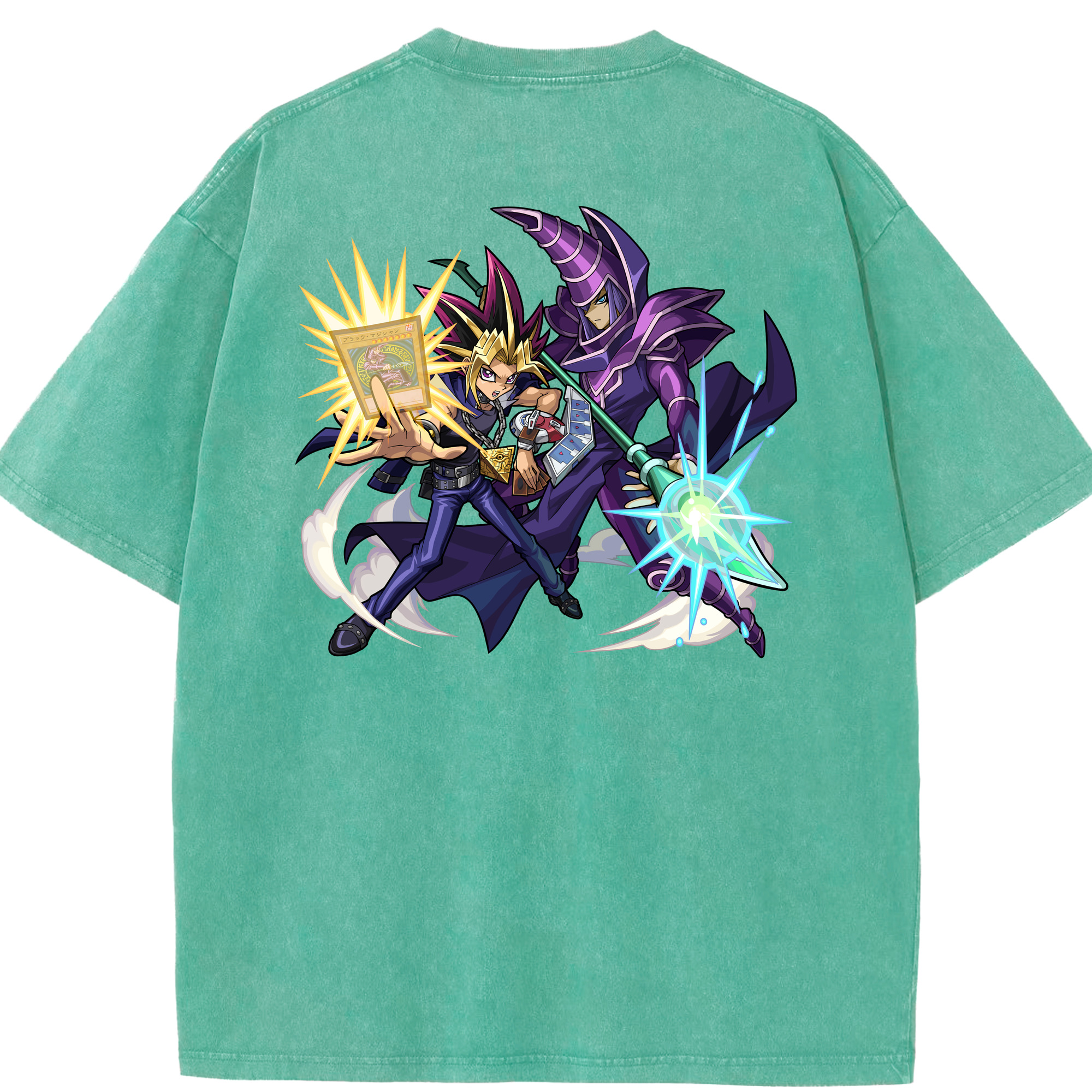 （画像用） 遊☆戯☆王 Yu-Gi-Oh! 綿100% ヴィンテージ風 半袖Tシャツ（背面プリント）